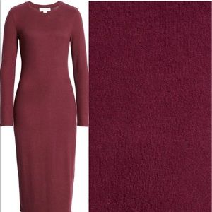 Treasure and Bond Sweater Dress in Burgundy